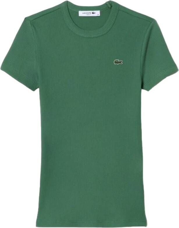 Lacoste Casual Katoenen T-shirt voor vrouwen Groen Dames