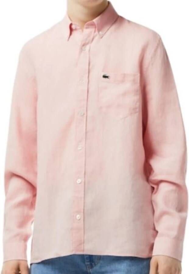 Lacoste Casual Shirts Roze Heren
