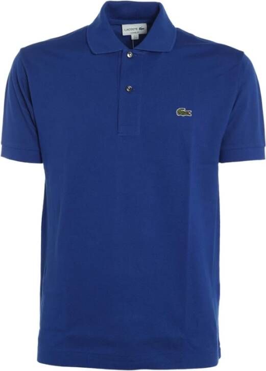 Lacoste Elektrisch Blauw Polo Shirt Klassieke Snit 100% Katoen Blauw Heren