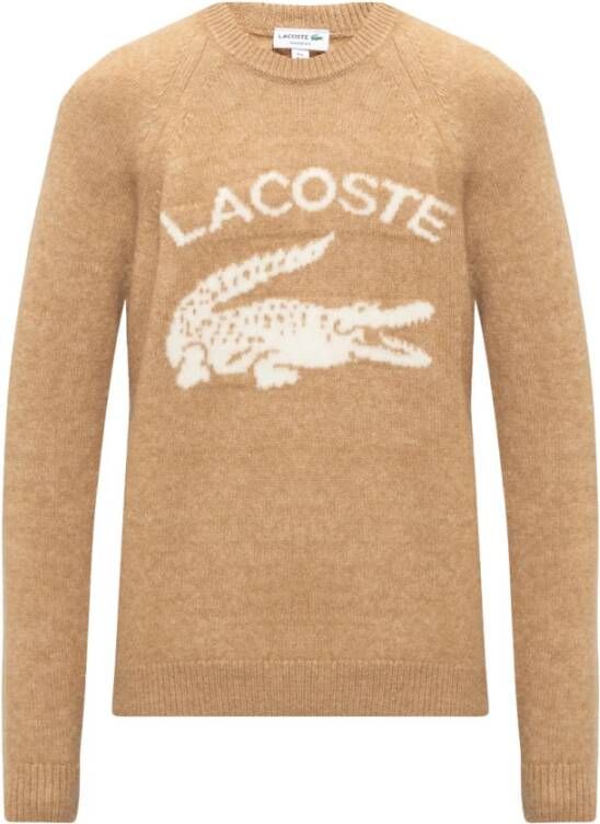 Lacoste Gebreide pullover met labelprint