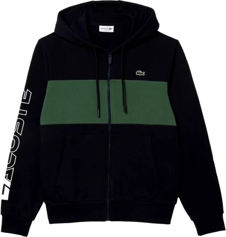Lacoste Heren Color Block Sweatshirt Sh1416 Zwart Heren