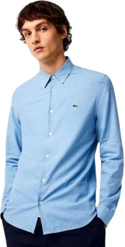 Lacoste Heren Slim Fit Casual Overhemd Blauw Heren