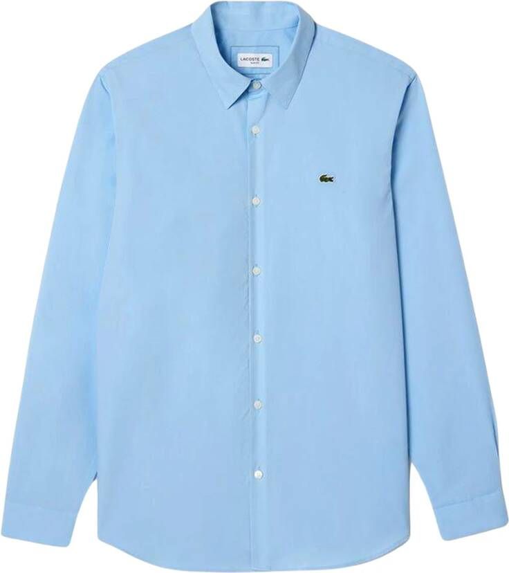 Lacoste Heren Slim Fit Overhemd Ch5620 Blauw Heren