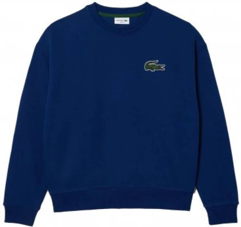 Lacoste Iconische Oversized Krokodil Logo Sweatshirt Blauw Heren