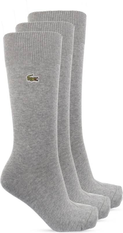 Lacoste Katoenen sokken 3-pack Grijs Dames