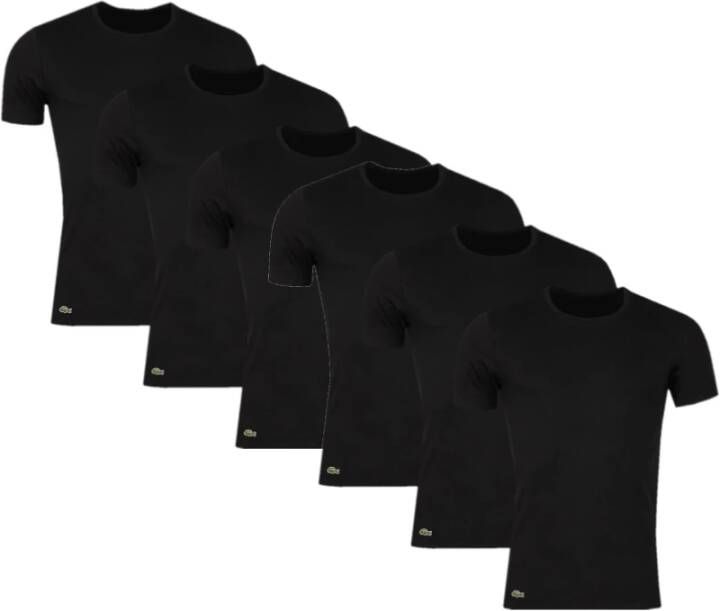 Lacoste Klassiek Zwart T-Shirt 6-Pack Zwart Heren