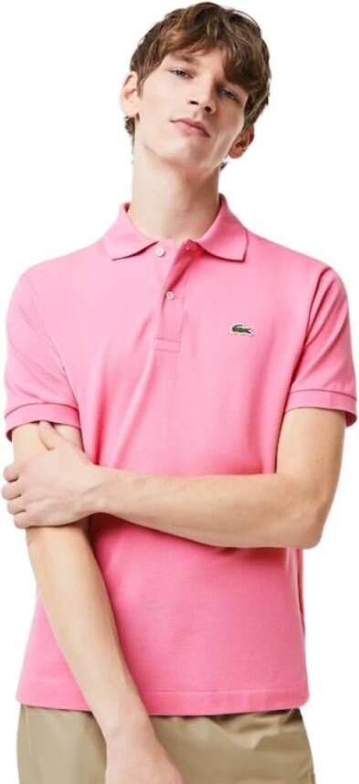 Lacoste Korte Mouw Polo Shirt Roze Heren