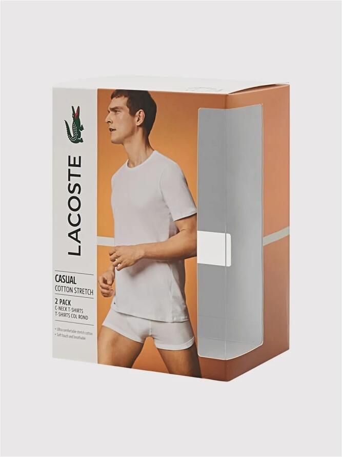 Lacoste 2-Pack Stretch Katoenen T-Shirts White Heren - Foto 3