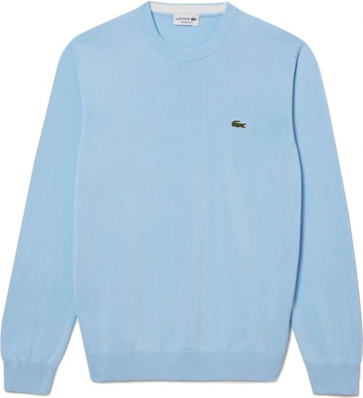 Lacoste Biologisch katoenen trui met ronde hals en contrastdetails Green Heren