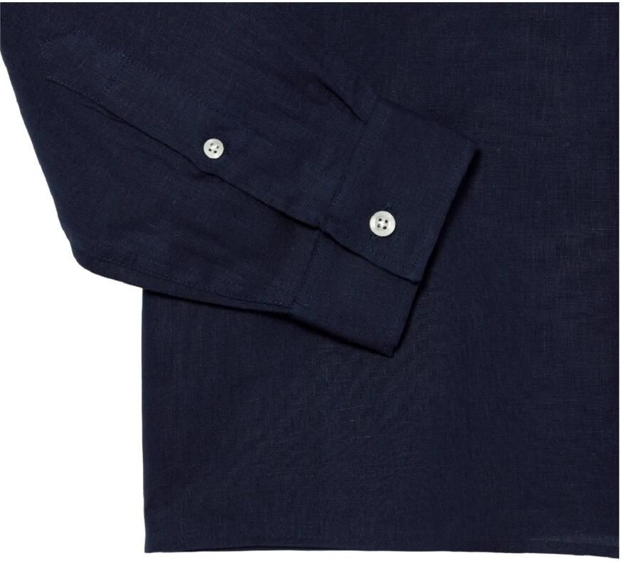 Lacoste Blauw Linnen Nacht Overhemd Regular Fit Blue Heren - Foto 2