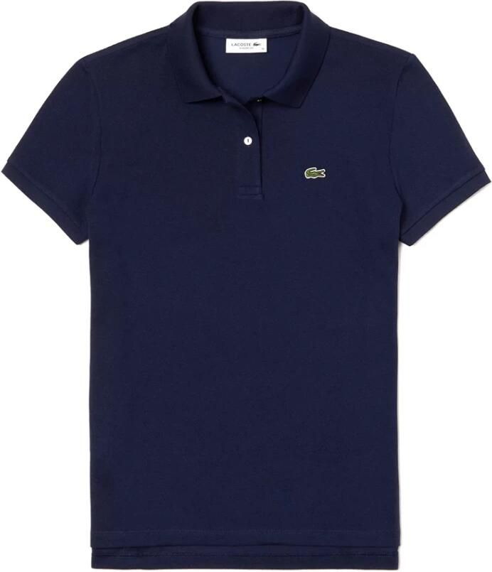 Lacoste Blauw Polo Shirt Krokodil Patch Casual Blue Dames - Foto 3