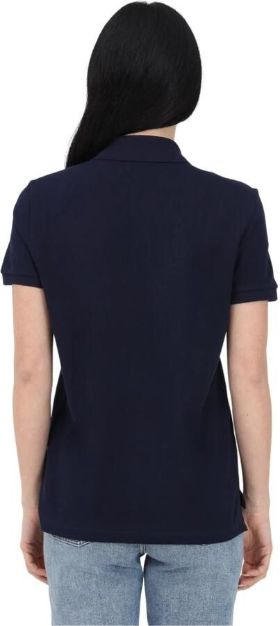 Lacoste Blauw Polo Shirt Krokodil Patch Casual Blue Dames