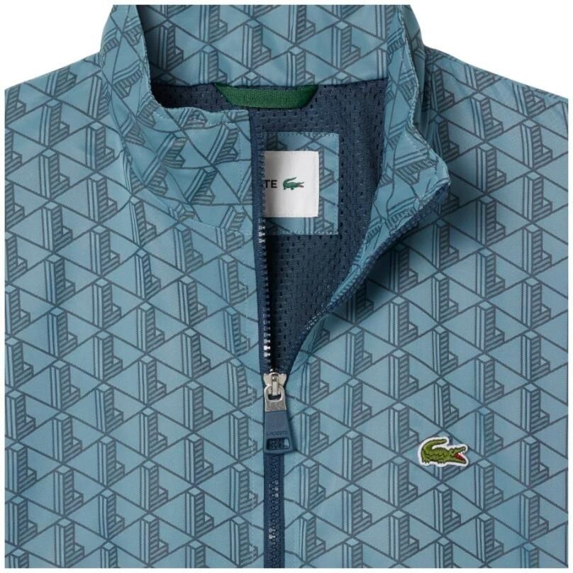 Lacoste Blauwe Monogram Trainingsjack Elegante Stijl Blue Heren