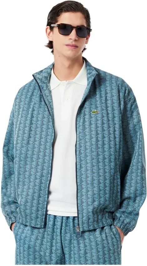 Lacoste Blauwe Monogram Trainingsjack Elegante Stijl Blue Heren - Foto 5