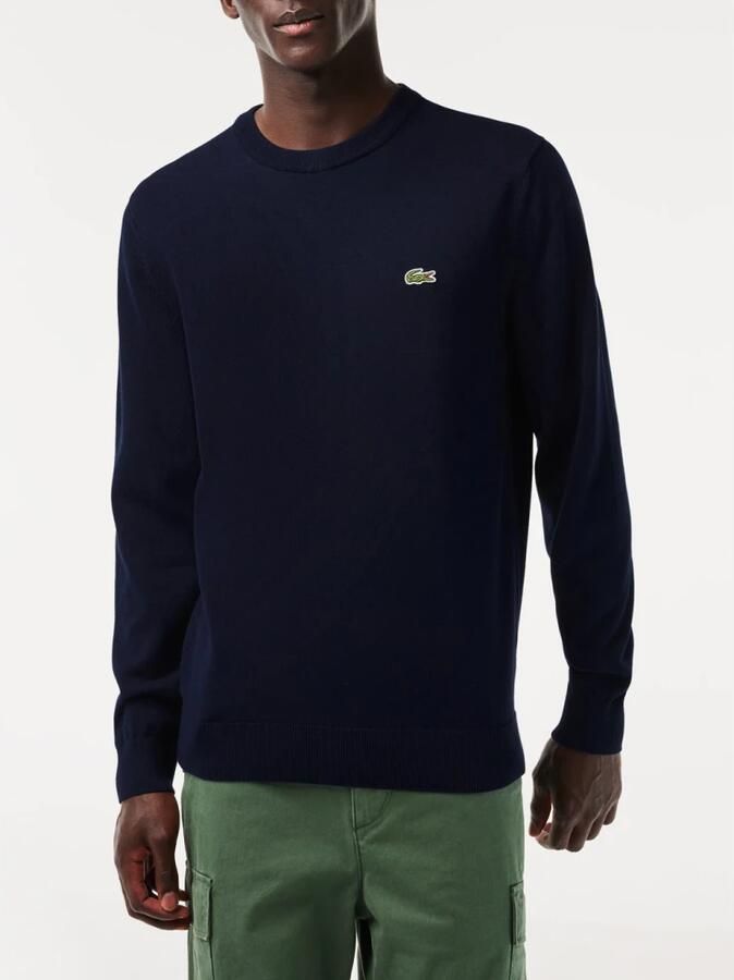Lacoste Trui met ronde hals gemakkelijk te onderhouden duurzame katoenmix met wolaandeel - Foto 15