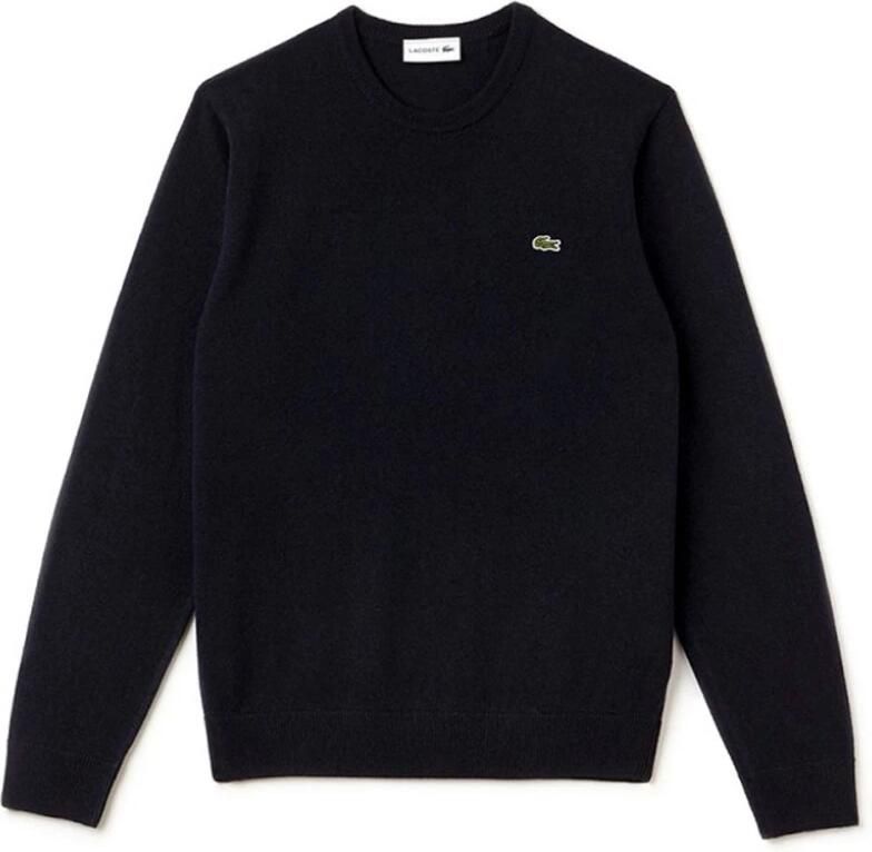 Lacoste Klassieke Fit Crewneck Sweatshirt met Voorlogo Patch Black Heren
