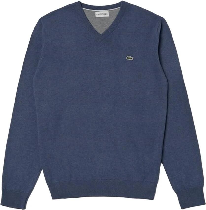 Lacoste Blauwe V-hals Pullover Sweater Blue Heren
