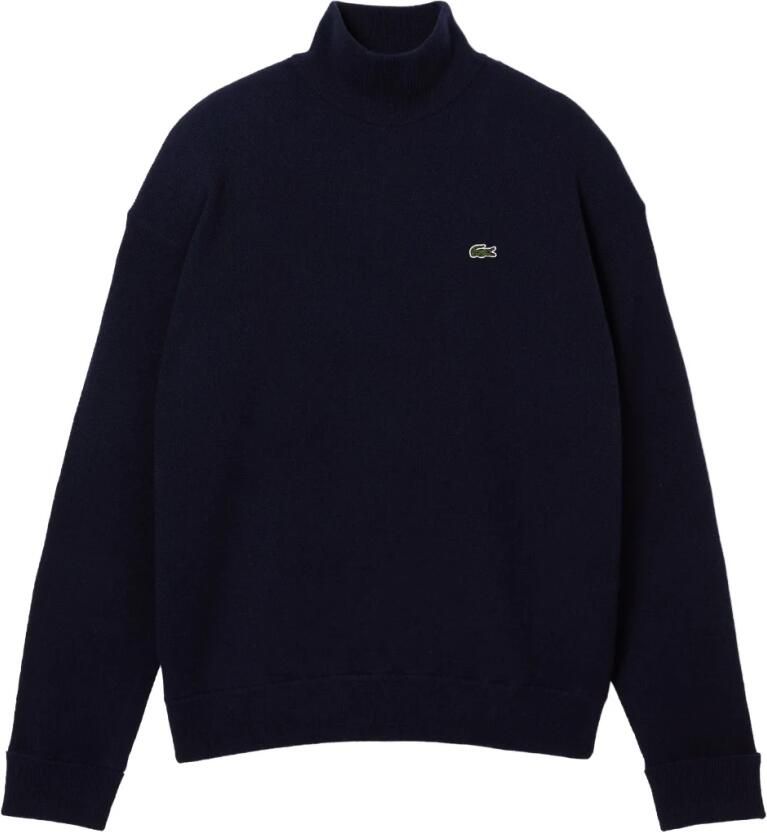 Lacoste Blauwe Wollen Pullover Sweatshirt Aw24 Blue Dames