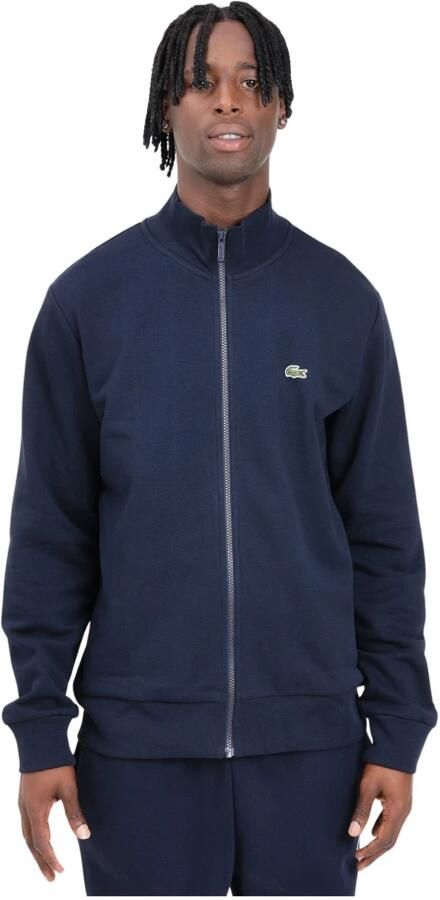 Lacoste Navyblauwe Katoenen Sweatshirt met Hoge Kraag en Ritssluiting Blauw Heren - Foto 3