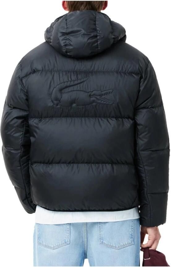 Lacoste Zwarte gewatteerde jas met capuchon Aw24 Black Heren - Foto 2