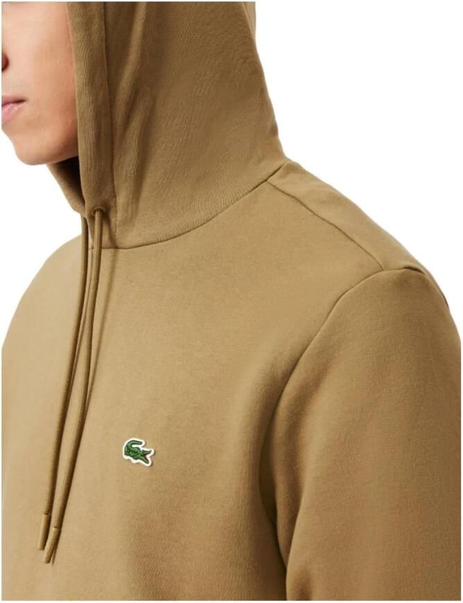 Lacoste Biologisch Geborsteld Katoenen Hoodie Brown Heren - Foto 2