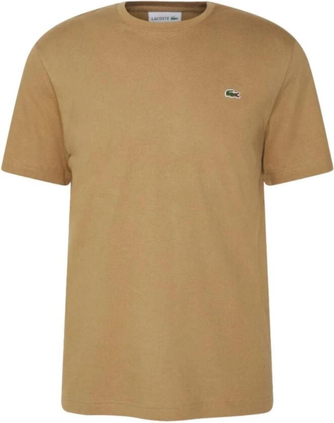 Lacoste Bruine korte mouw ronde hals shirt Brown Heren - Foto 3