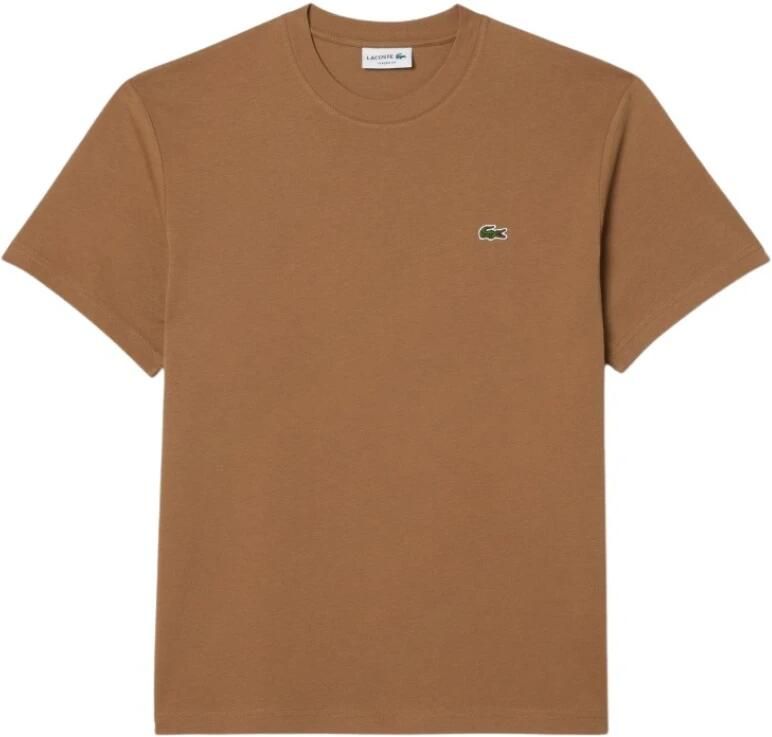 Lacoste Heren Katoenen T-shirt Bordeaux Brown Heren - Foto 4