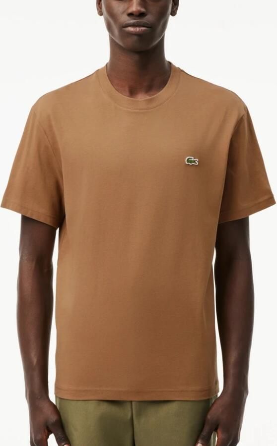 Lacoste Heren Katoenen T-shirt Bordeaux Brown Heren - Foto 3