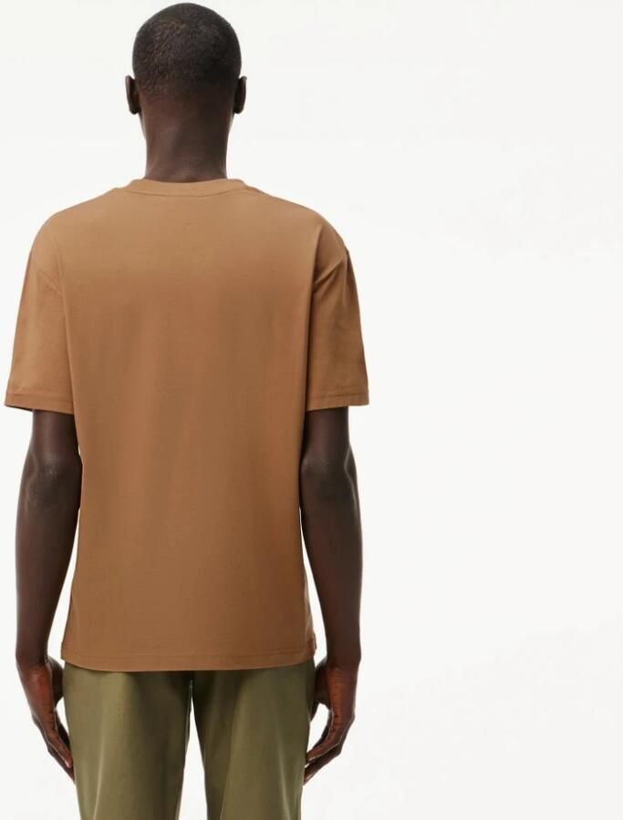 Lacoste Heren Katoenen T-shirt Bordeaux Brown Heren - Foto 2