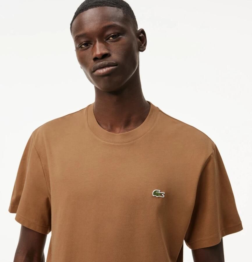 Lacoste Heren Katoenen T-shirt Bordeaux Brown Heren