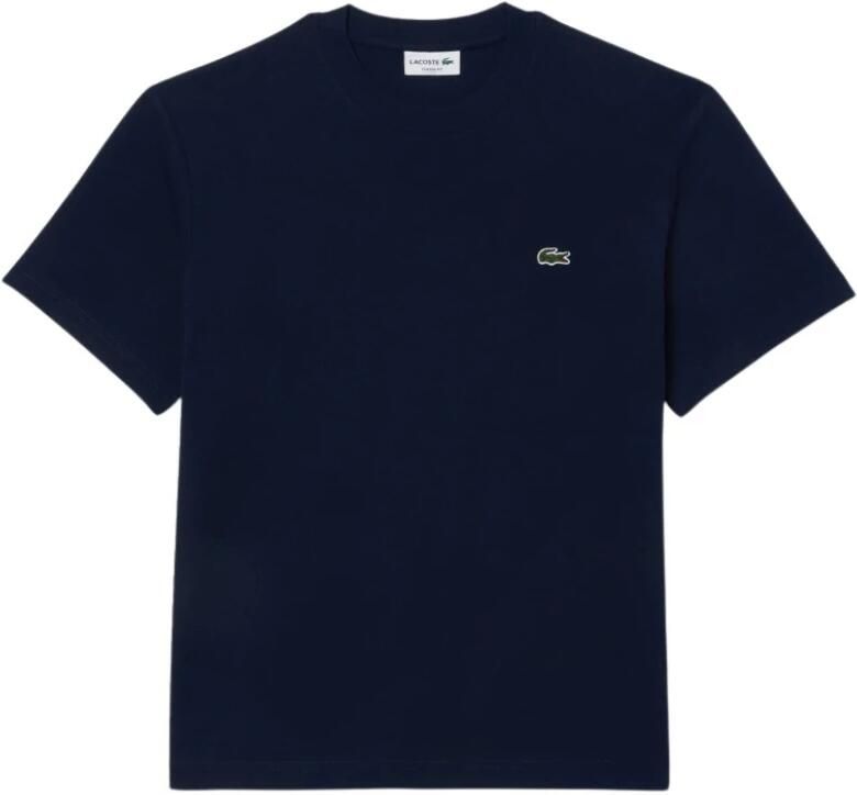 Lacoste Zachte Jersey T-shirt met Geribbelde Kraag Blue - Foto 4