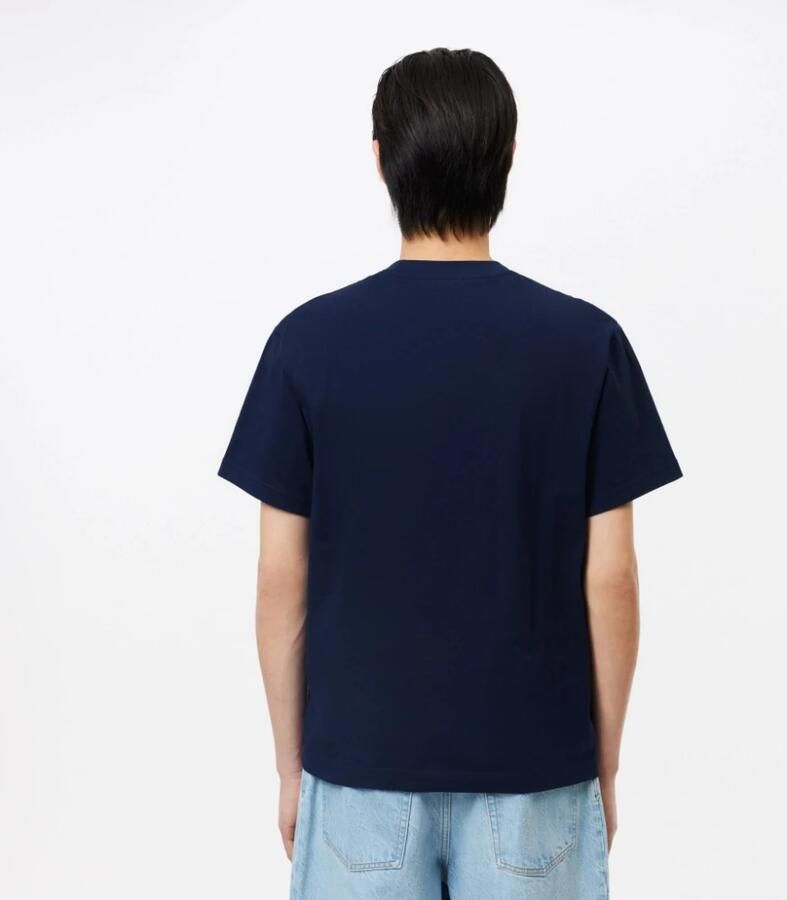Lacoste Zachte Jersey T-shirt met Geribbelde Kraag Blue - Foto 2