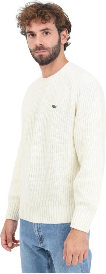 Lacoste Klassieke pasvorm trui met krokodilborduursel White Heren - Foto 2