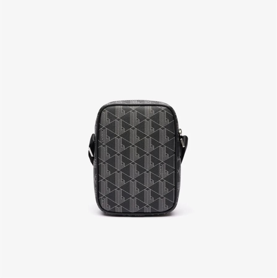 Lacoste Monogram Verticale Tas met Sleutelring Black Heren