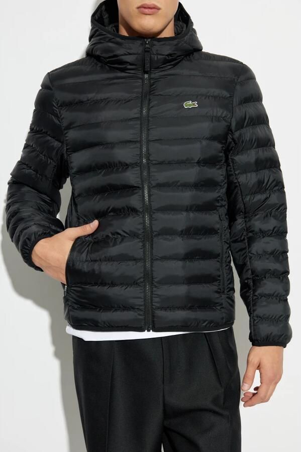 Lacoste Zwarte Essential Gewatteerde Jas Black Heren - Foto 3