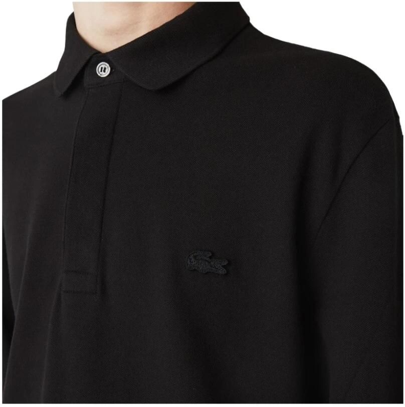 Lacoste Elegante Lange Mouw Polo Shirt Zwart Black Heren