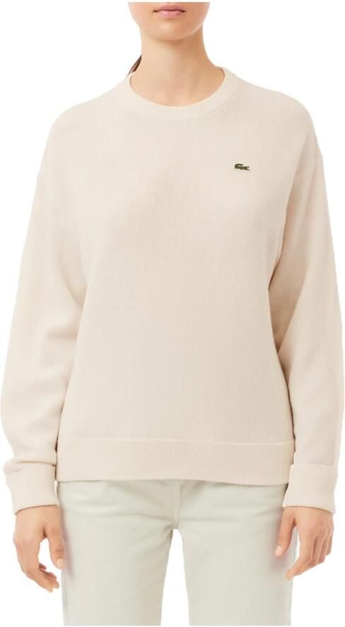 Lacoste Essentiële Winter Gebreide Trui Beige Dames