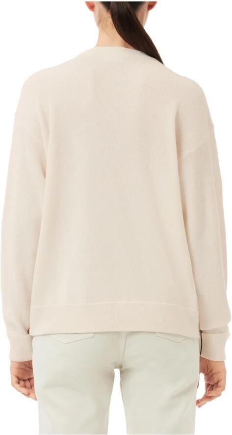 Lacoste Essentiële Winter Gebreide Trui Beige Dames - Foto 4