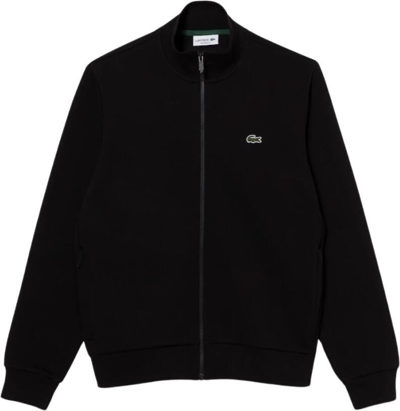 Lacoste Biologisch katoenen trui met hoge kraag en ritszakken Black Heren