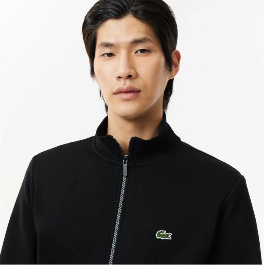 Lacoste Biologisch katoenen trui met hoge kraag en ritszakken Black Heren - Foto 3