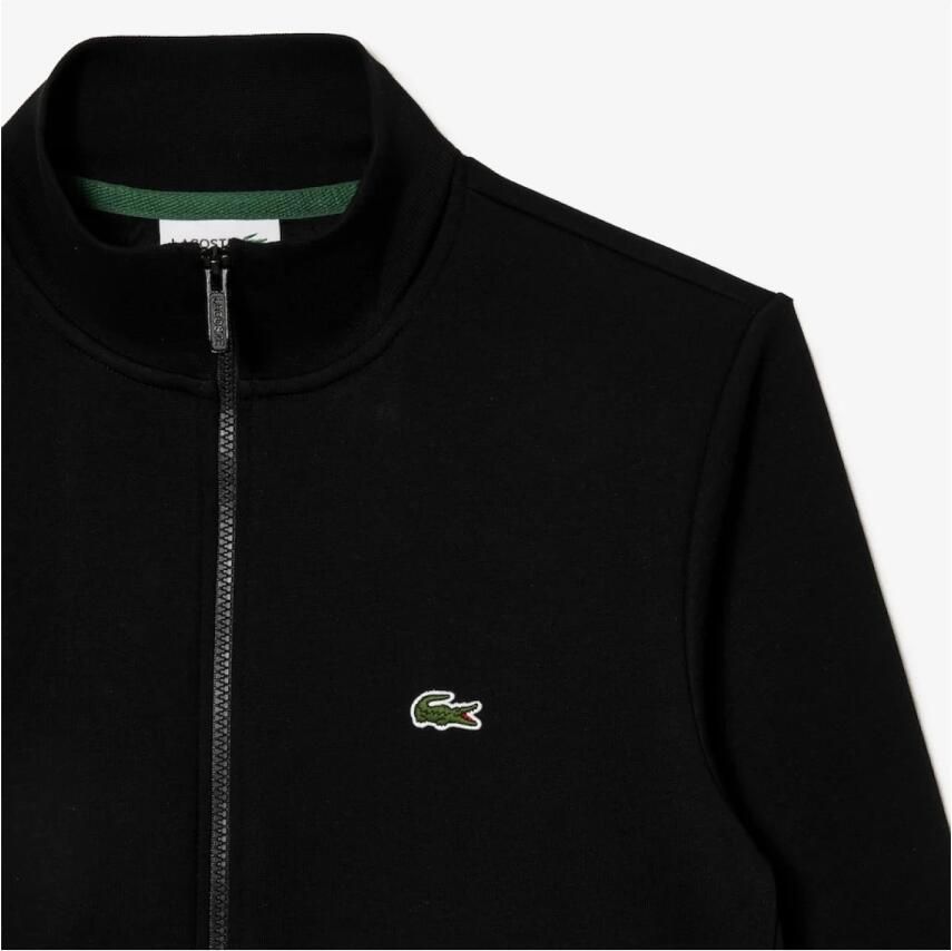 Lacoste Biologisch katoenen trui met hoge kraag en ritszakken Black Heren