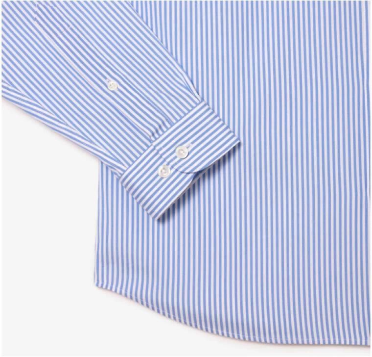 Lacoste Gestreept overhemd met geborduurde krokodil Blue Heren - Foto 6
