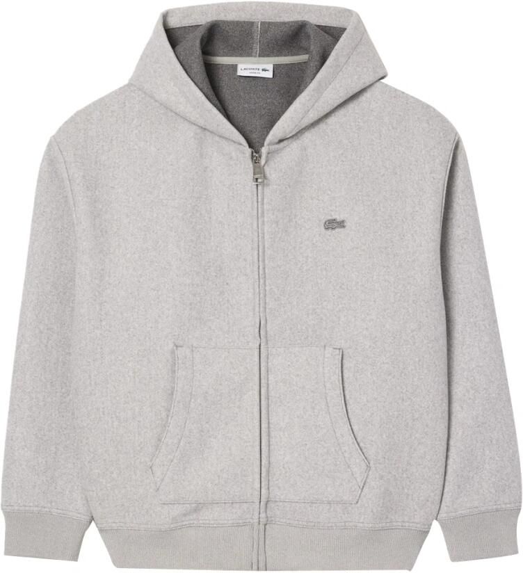 Lacoste Heren Flanellen Hoodie met Ritssluiting Gray Heren - Foto 5