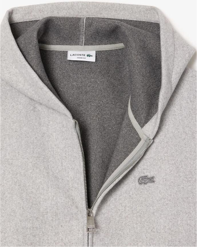 Lacoste Heren Flanellen Hoodie met Ritssluiting Gray Heren - Foto 4