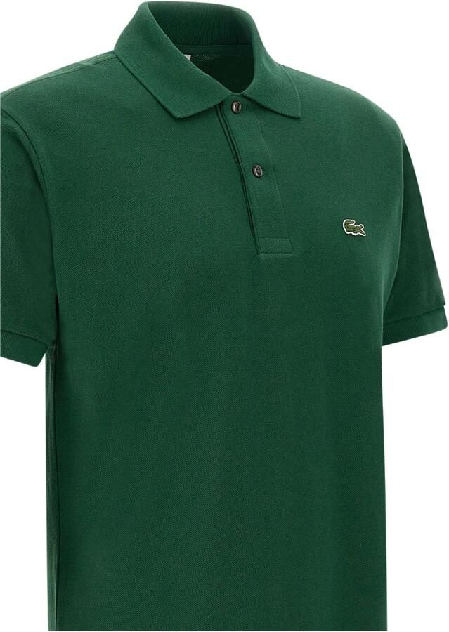 Lacoste Groene Geribbelde Kraag en Mouw T-shirts en Polos Groen Heren - Foto 2