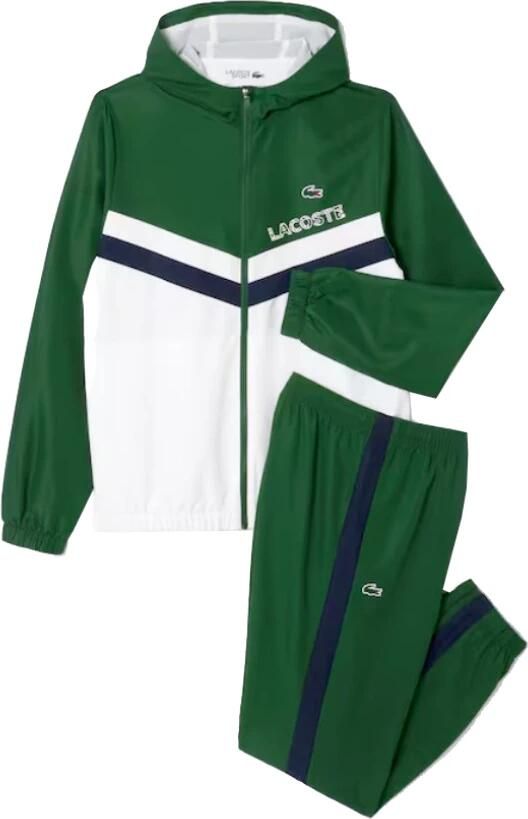 Lacoste Woven Hooded Chevron Tracksuit Green- Heren Green - Foto 11