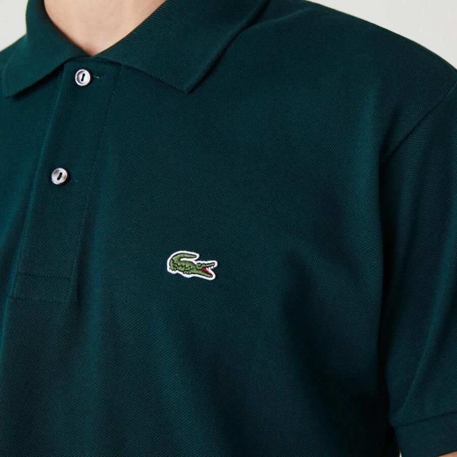 Lacoste Groene Geribbelde Kraag en Mouw T-shirts en Polos Groen Heren