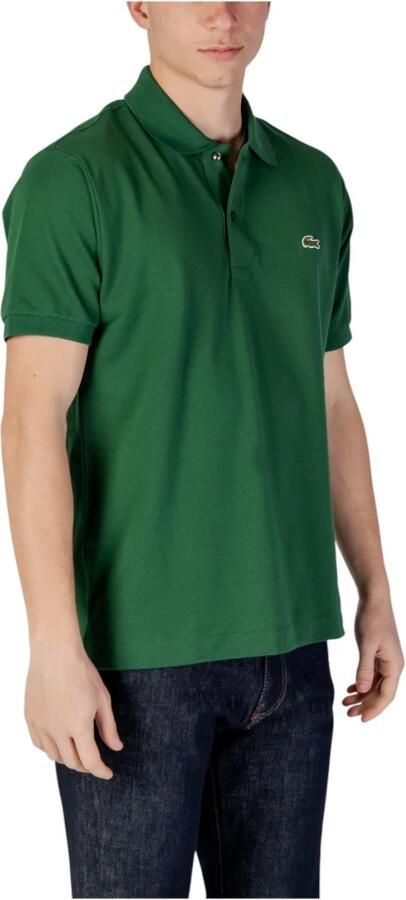 Lacoste Groene Geribbelde Kraag en Mouw T-shirts en Polos Groen Heren