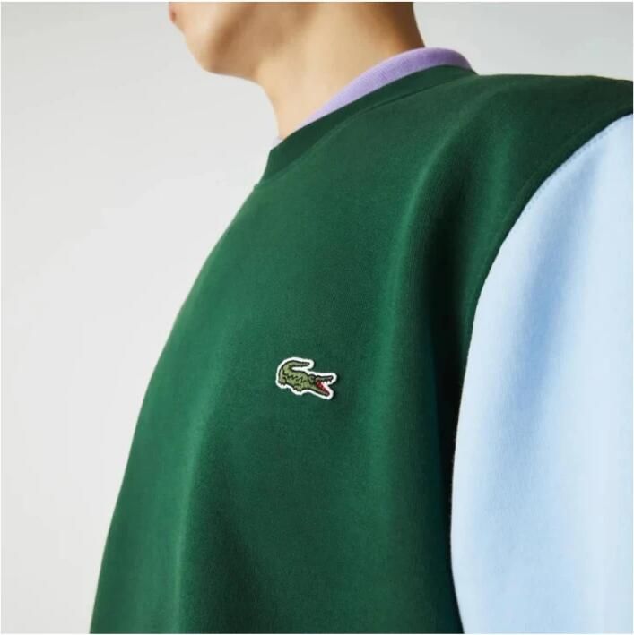 Lacoste Groene Ronde Hals Sweater Multicolor Heren