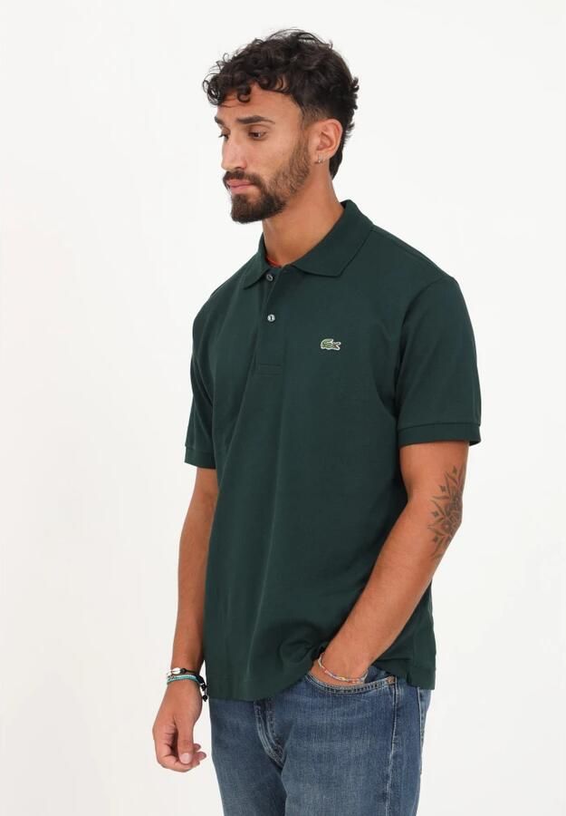 Lacoste Groene Geribbelde Kraag en Mouw T-shirts en Polos Groen Heren - Foto 5